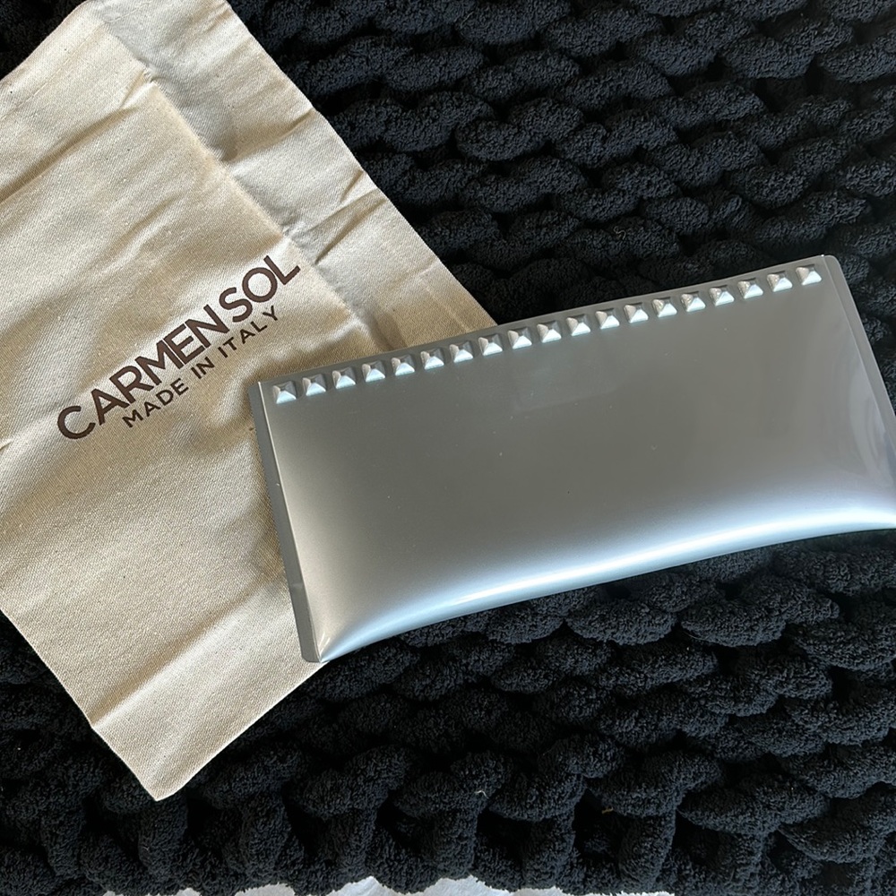 Carmen Sol Julian Clutch SILVER made in Italy